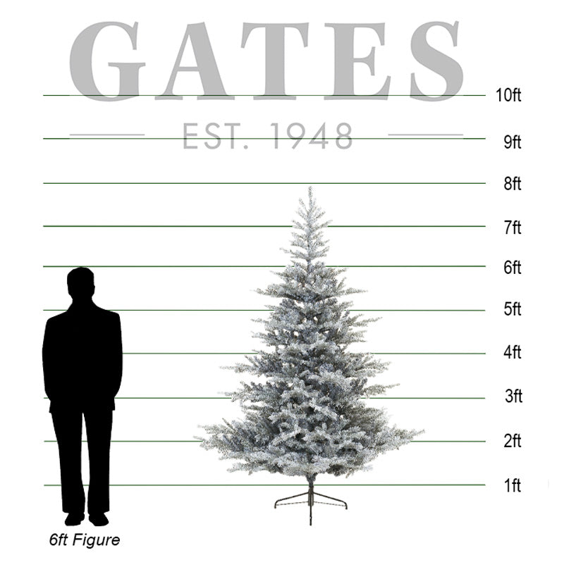 Everlands Grey Frosted Grandis Fir Artificial Christmas Tree - 8ft image 0