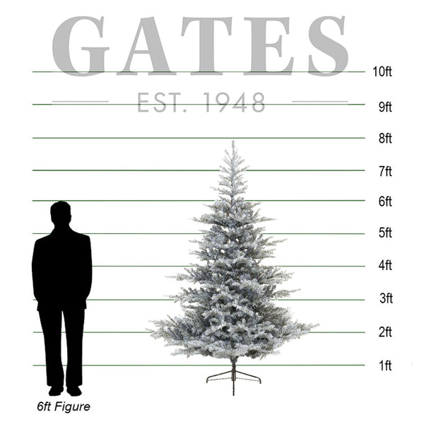 Everlands Grey Frosted Grandis Fir Artificial Christmas Tree - 8ft image 1