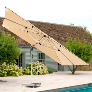 Bramblecrest Worcester 4 x 3m Rectangular Cantilever Parasol in Sand with LED, Granite Base & Cover image 4
