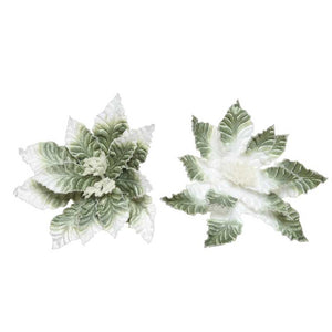 Everlands Green Velvet Poinsettia Clip (Assorted Designs) image 0