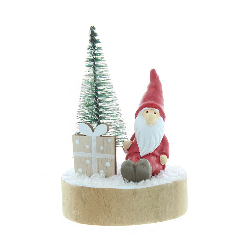 Festive Santa & Tree on Wooden Base image 0