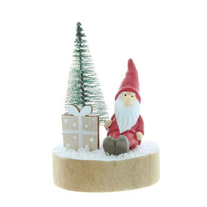 Festive Santa & Tree on Wooden Base image 0