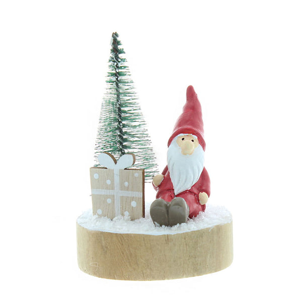 Festive Santa & Tree on Wooden Base image 0