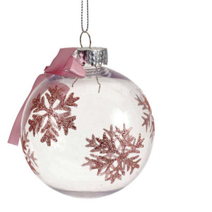 Decoris Shatterproof Bauble with Pink Satin Bow (Assorted Designs) image 6