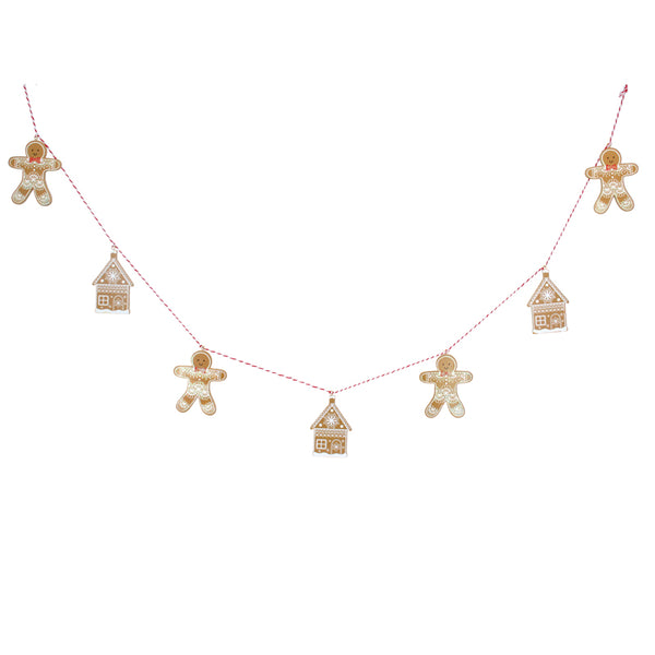Gisela Graham Gingerbread Men & House Garland image 0