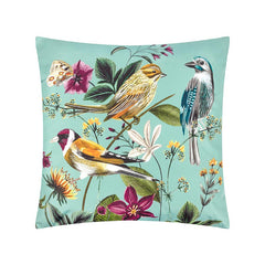 Wylder Midnight Garden Bird Aqua Outdoor Cushion, 43 x 43cm image 0