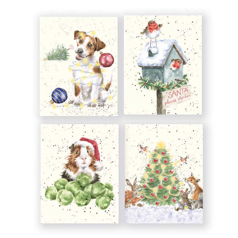 Wrendale Designs Charity Mini Boxed Cards - Guinea Pig (Pack of 16) image 0