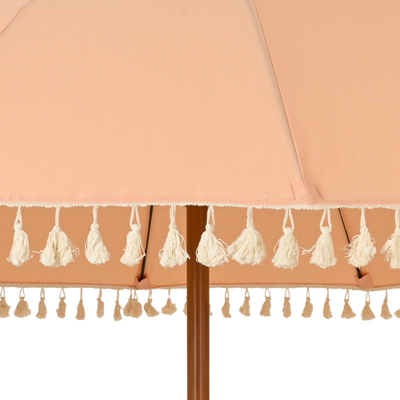 Round 2.5m Shanghai Garden Umbrella Parasol with Tassels - Peach image 0