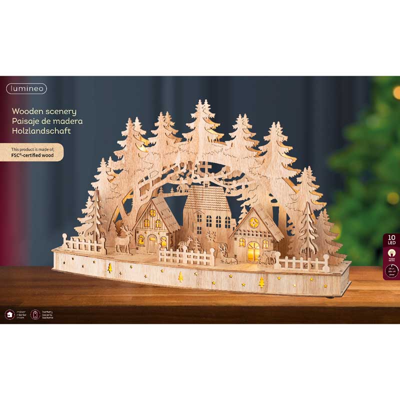 Lumineo LED Plywood Winter Scene image 0
