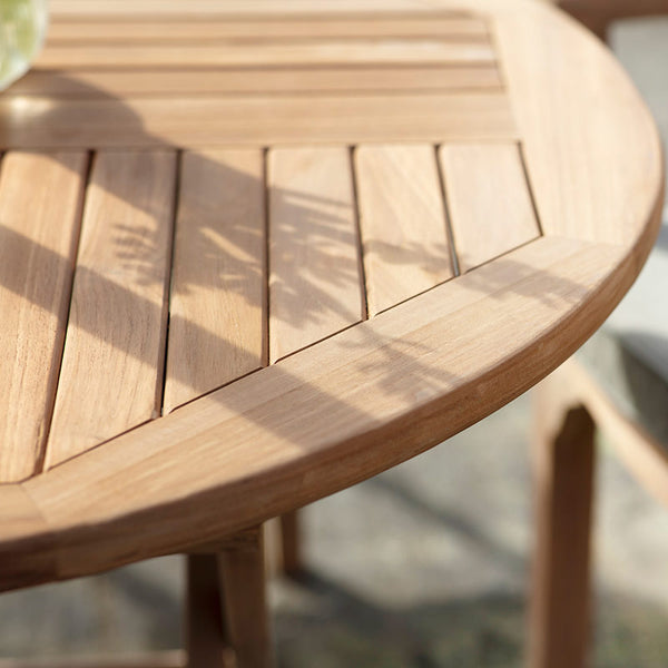 Bramblecrest Richmond 4 Seat Wooden Dining Set with Round Table, 2.5m Parasol & Base image 3