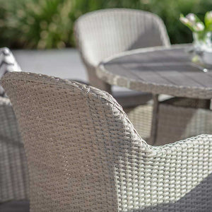 Bramblecrest Tetbury 6 Seat Garden Dining Set in Nutmeg with Round Table, Parasol &amp; Base image 2