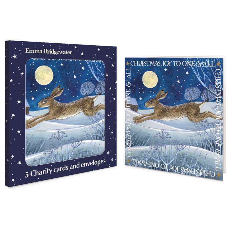 Emma Bridgewater Hare Running At Night Charity Christmas Cards (Pack of 5)