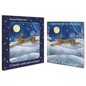Emma Bridgewater Hare Running At Night Charity Christmas Cards (Pack of 5)