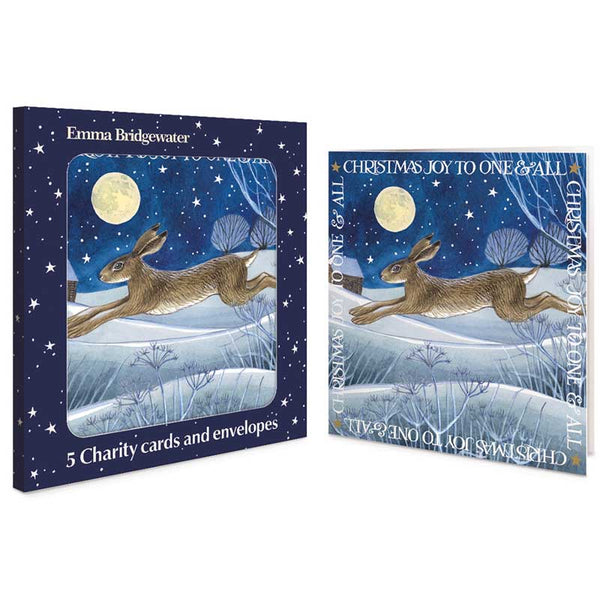 Emma Bridgewater Hare Running At Night Charity Christmas Cards (Pack of 5)