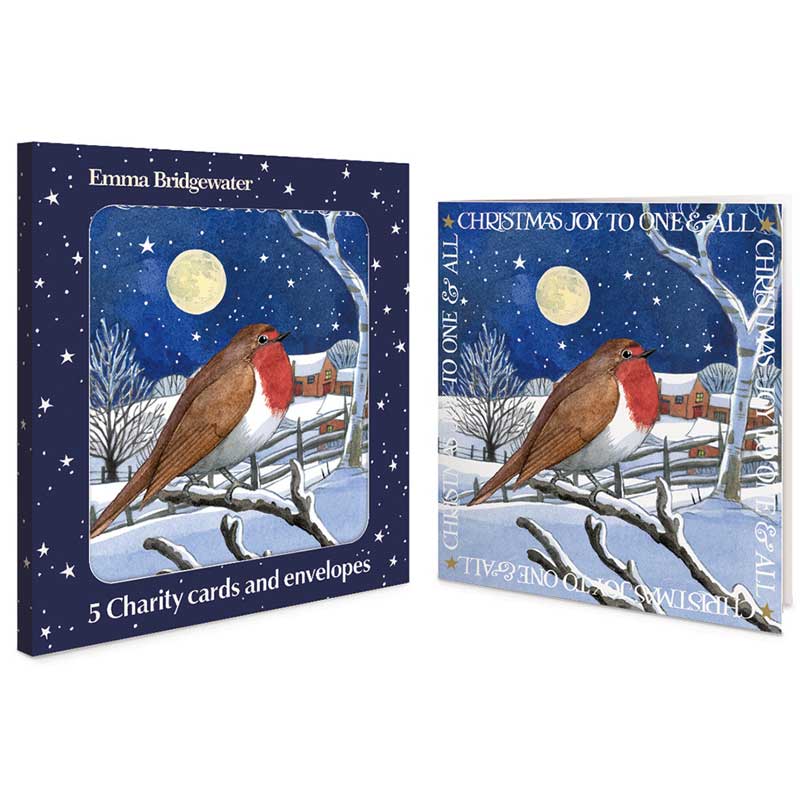 Emma Bridgewater Midnight Robin Charity Christmas Cards (Pack of 5)