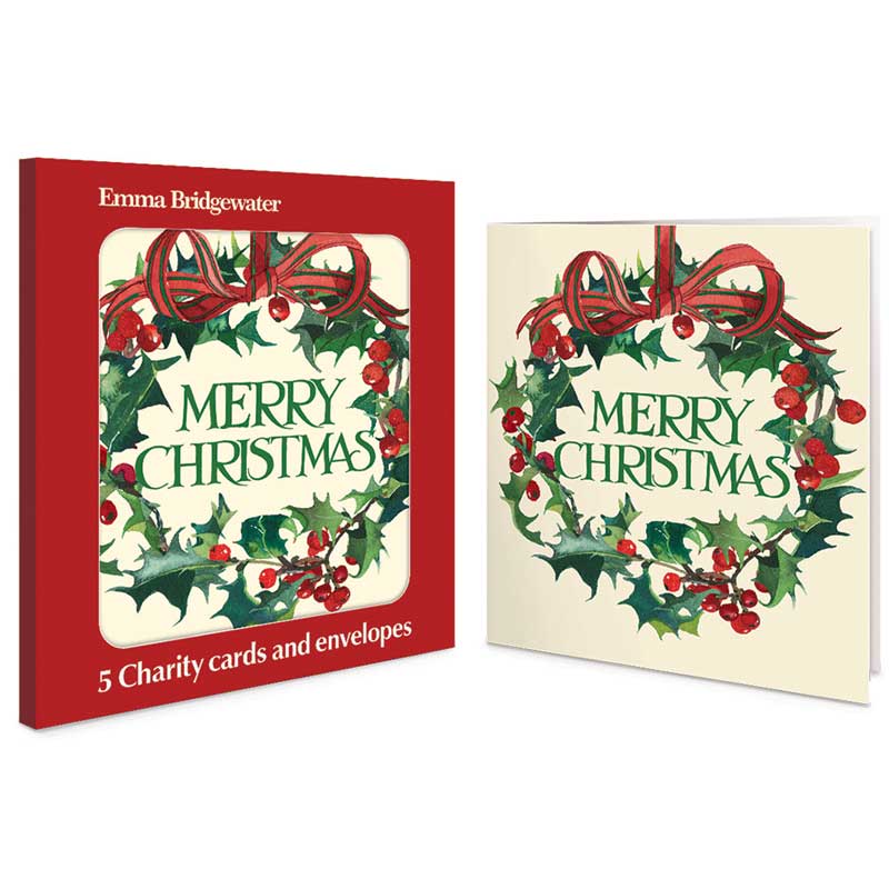 Emma Bridgewater Christmas Wreath Charity Christmas Cards (Pack of 5)