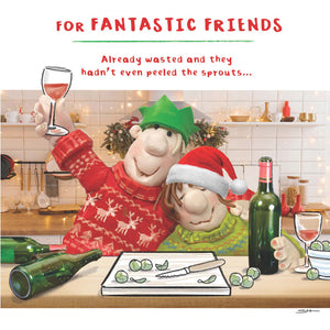 Emotional Rescue Family In Kitchen Christmas Card
