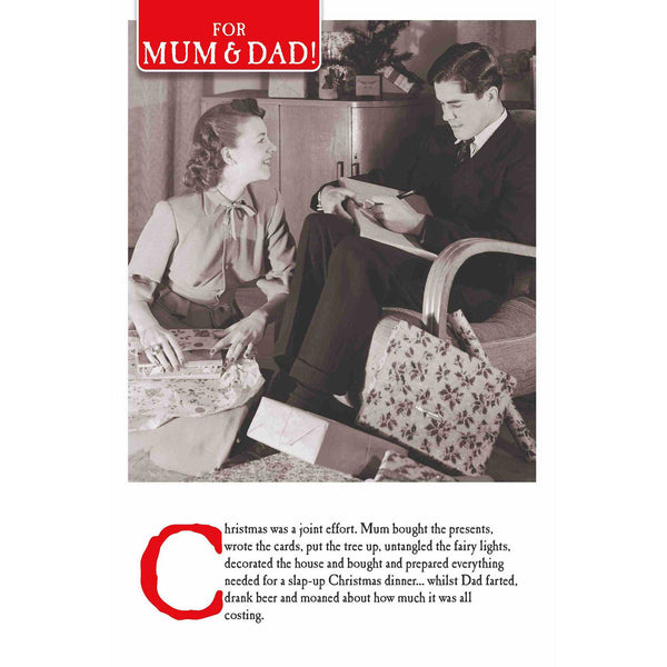 Emotional Rescue Mum & Dad Joint Effort Christmas Card