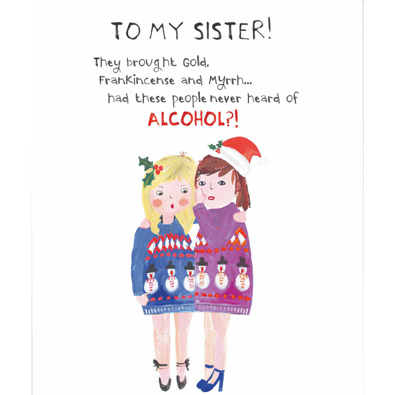 Emotional Rescue Sister Whispering Christmas Card