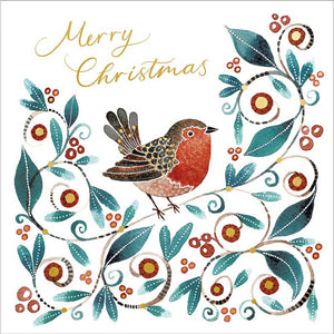 Essoldo Design Festive Robin Luxury Foiled Christmas Cards (Pack of 8)
