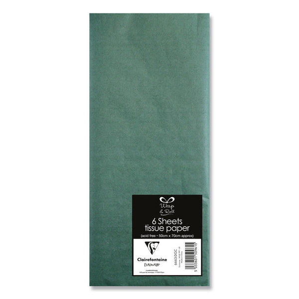 Dark Green Tissue Paper (Pack of 6)