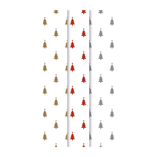 Xmas Foil Tree Tissue Paper (Pack of 9)