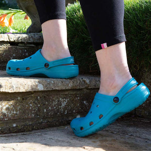 Town & Country Casual Cloggies in Teal Lifestyle Image