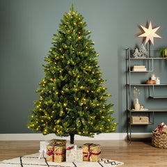 Everlands Freiburg Pine / Beaumont Pine Colour-Switch Lit Christmas Tree - 7ft