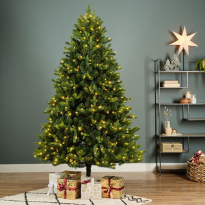 Everlands Freiburg Pine / Beaumont Pine Colour-Switch Lit Christmas Tree - 7ft