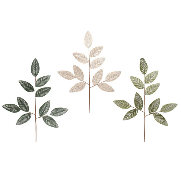 Everlands Frosted Velvet Leaf Stem - 79cm (Assorted Designs)