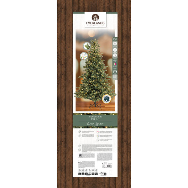 Everlands Geneva Fir Colour-Switch Lit Christmas Tree - 7.5ft