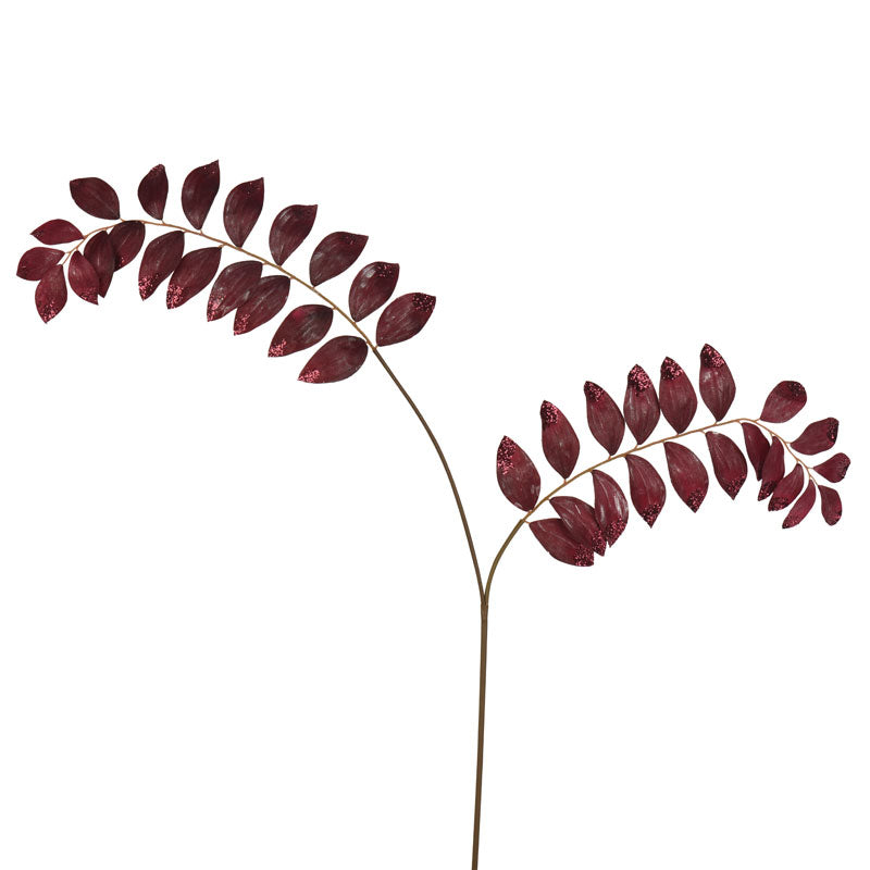 Everlands Midnight Maroon Leaf Spray (110cm)