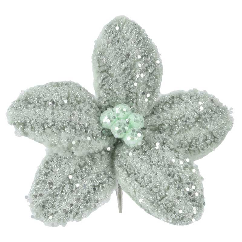 Everlands Sage Green Poinsettia Clip
