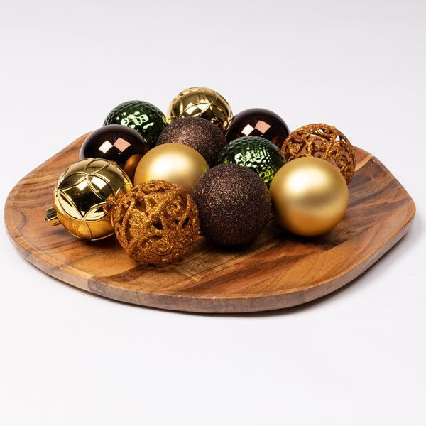 Decoris Shatterproof Baubles in Woodland Colours (Pack of 37) image 1