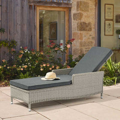 Bramblecrest Wentworth Pewter Rattan Sun Lounger image 0