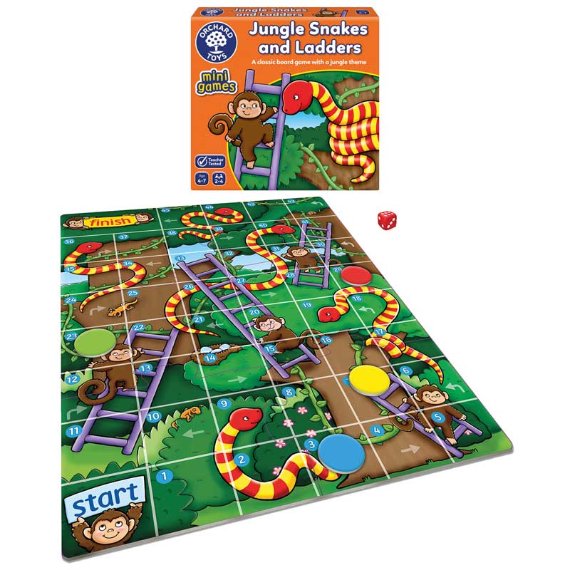 Orchard Toys Jungle Snakes & Ladders Mini Game image 0