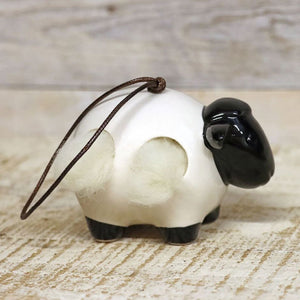 Wildlife World Hanging Ceramic Sheep with Wool image 4