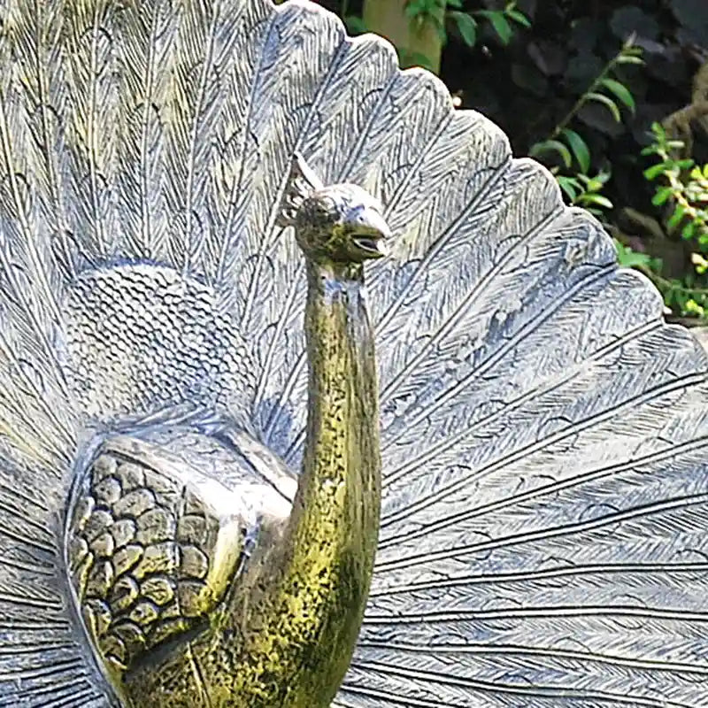Home & Garden UK Head Up Peacock Garden Statue image 0