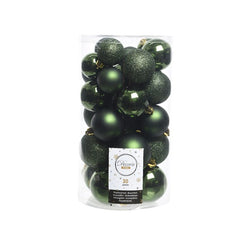 Decoris Shatterproof Baubles in Pine Green (Pack of 30) image 0