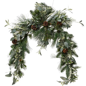 Everlands Modern Garland with Pinecones, Eucalyptus &amp; Glitter image 0