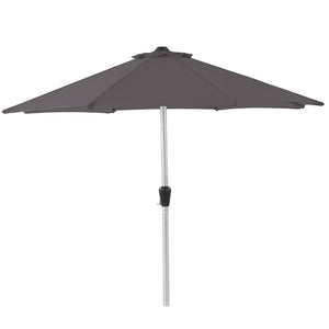 Bramblecrest 3m Round Brushed Aluminium Crank Handle Parasol, Grey image 2