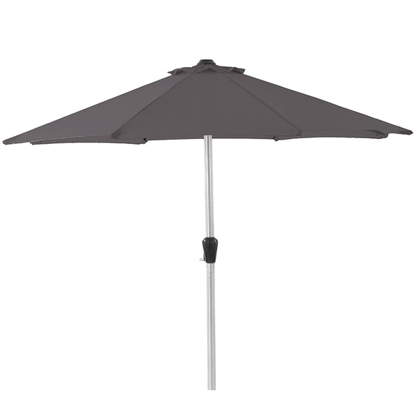 Bramblecrest 3m Round Brushed Aluminium Crank Handle Parasol, Grey image 2
