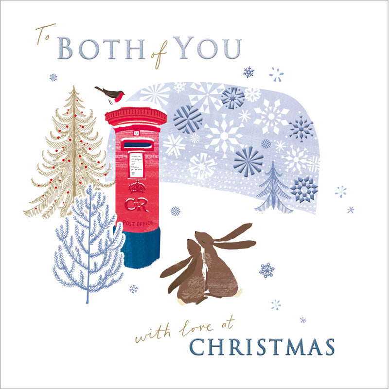 Woodmansterne Hares Looking At Moon Christmas Card image 0