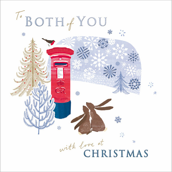 Woodmansterne Hares Looking At Moon Christmas Card image 0