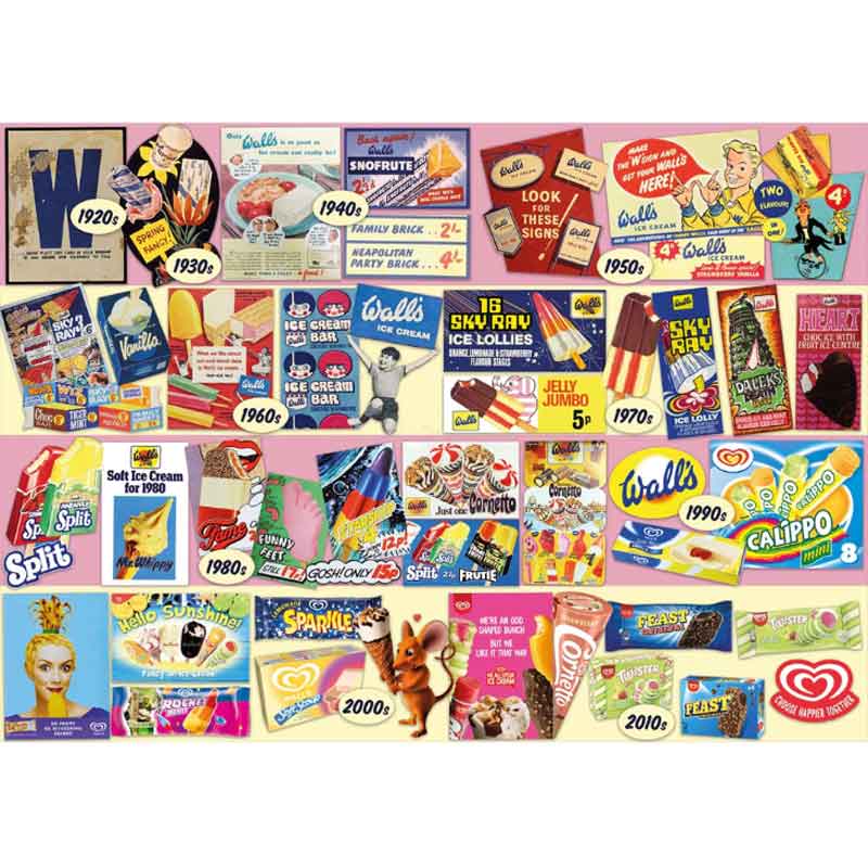 Gibsons 100 Years of Wall's Ice Cream 1000 Piece Jigsaw Puzzle image 0