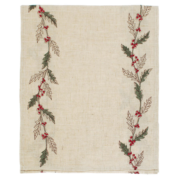 Walton & Co Embroidered Winter Foliage Table Runner image 2