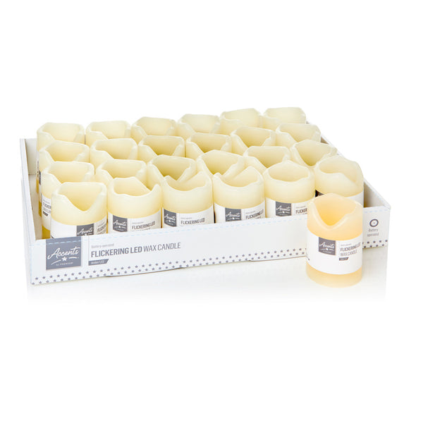 Premier Battery-Operated LED Flickering Wax Candle image 1
