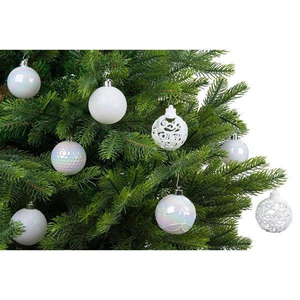 Decoris Shatterproof Baubles in White Iris (Pack of 37) image 2
