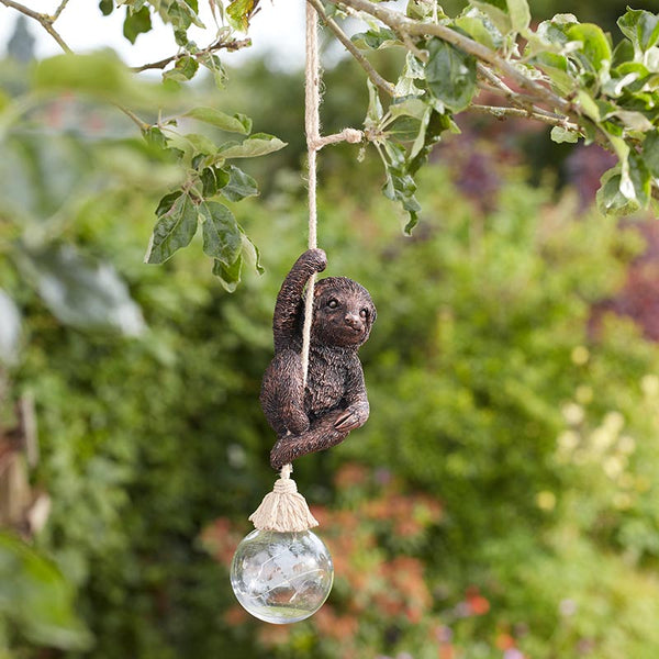 Smart Garden Solar Lit Hanging Garden Ornament - Swingin' Sloth image 1