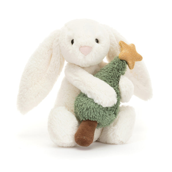 Jellycat Bashful Bunny with Christmas Tree image 0